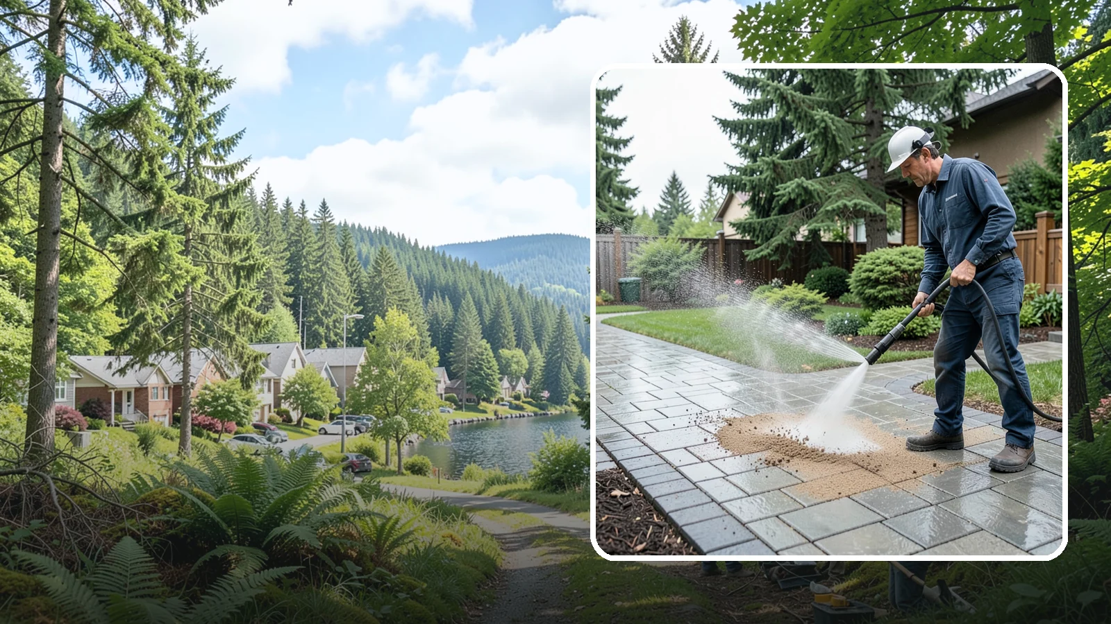 Paver Walkway Cleaning in Lake Forest Park, King County, WA - Refresh interlocking paver walkways by clearing joint growth while safeguarding the polymeric sand.
