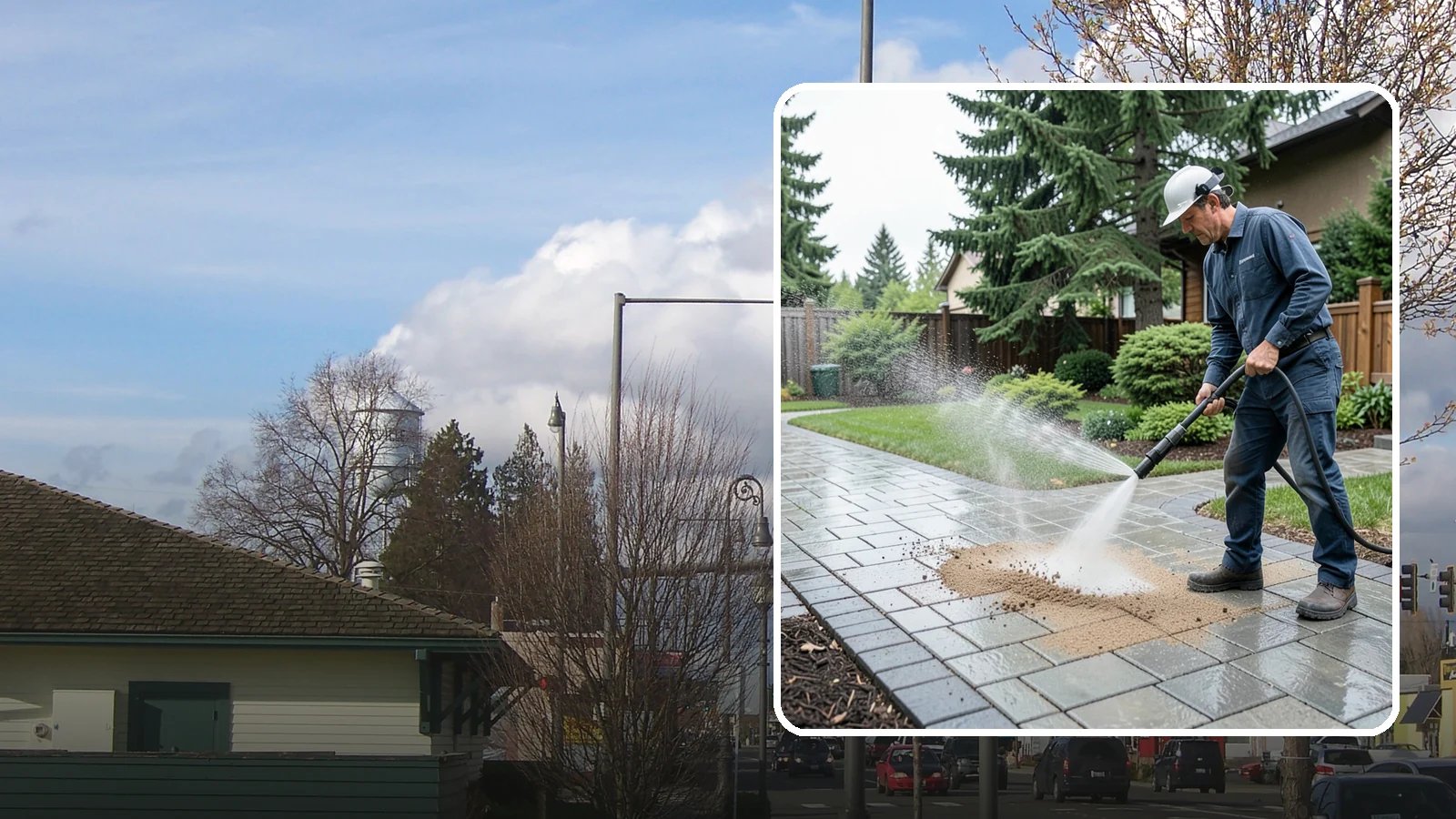 Paver Walkway Cleaning in Marysville, Snohomish County, WA - Refresh interlocking paver walkways by clearing joint growth while safeguarding the polymeric sand.
