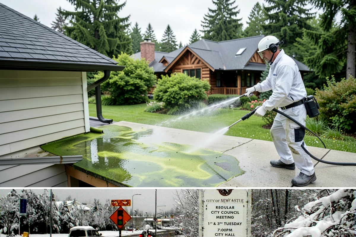 Paver Walkway Cleaning in Newcastle, King County, WA - Late summer is prime for paver walkways so new polymeric sand can cure dry before autumn rains.