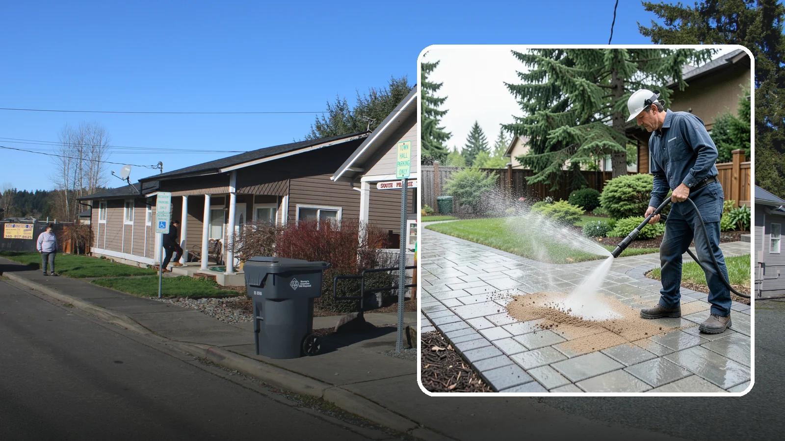 Paver Walkway Cleaning in South Prairie, Pierce County, WA - Refresh interlocking paver walkways by clearing joint growth while safeguarding the polymeric sand.