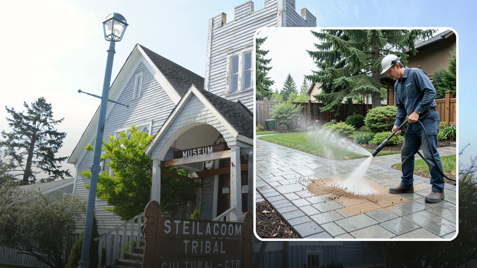 Paver Walkway Cleaning in Steilacoom, Pierce County, WA - Refresh interlocking paver walkways by clearing joint growth while safeguarding the polymeric sand.
