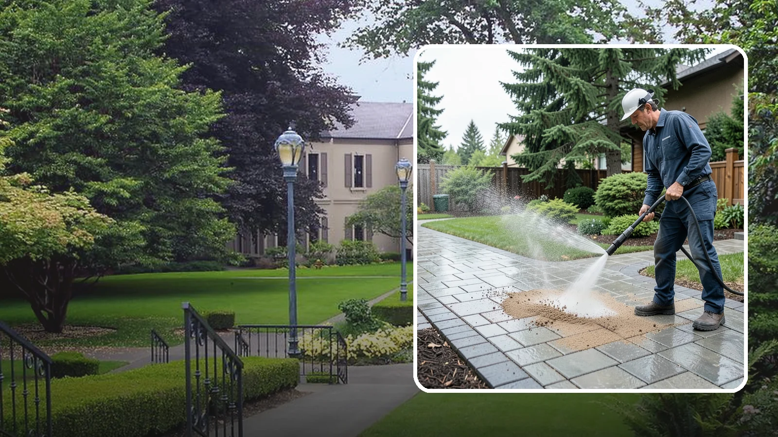 Paver Walkway Cleaning in Woodinville, King County, WA - Refresh interlocking paver walkways by clearing joint growth while safeguarding the polymeric sand.