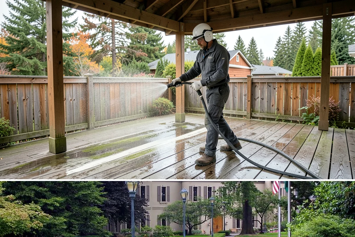 Paver Walkway Cleaning in Woodinville, King County, WA - Late summer is prime for paver walkways so new polymeric sand can cure dry before autumn rains.
