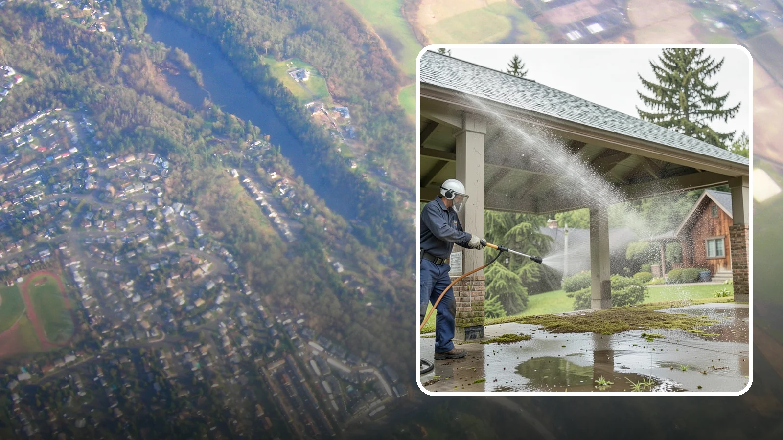 Pavilion Cleaning in Algona, King County, WA - Clean large pavilion structures and their roofs to remove the algae and debris common on wide, shaded Northwest builds.