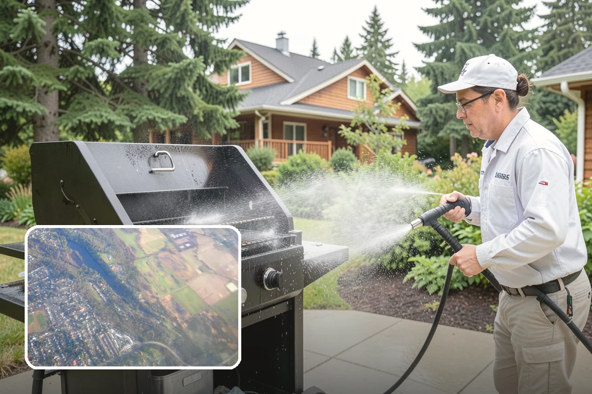 Pavilion Cleaning in Algona, King County, WA - Clears algae streaking from broad pavilion roofs