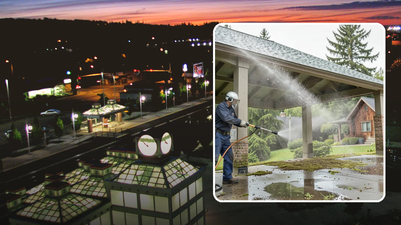 Pavilion Cleaning in Auburn, King County, WA - Clean large pavilion structures and their roofs to remove the algae and debris common on wide, shaded Northwest builds.