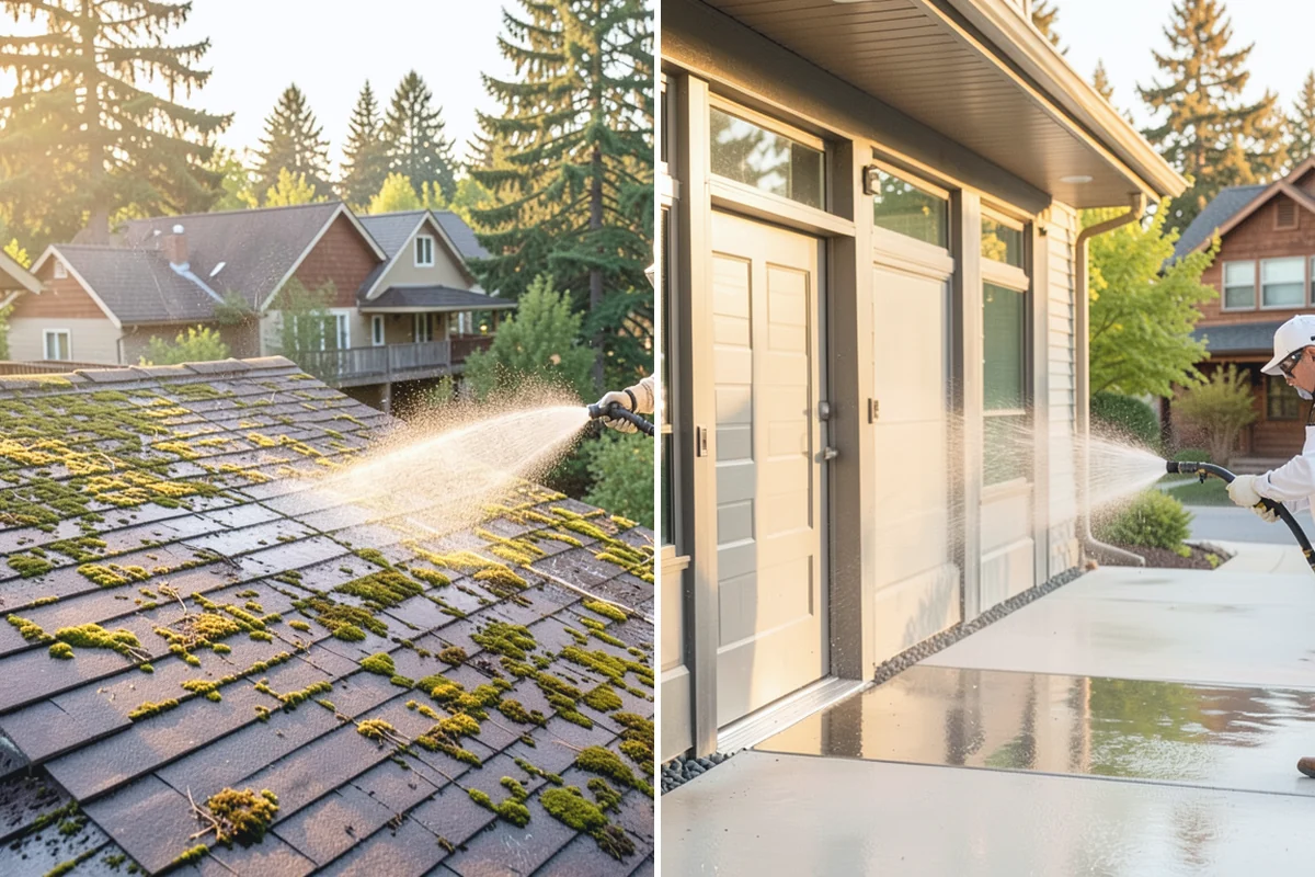 Pavilion Cleaning in Buckley, Pierce County, WA - Clear the roof and framing of accumulated debris