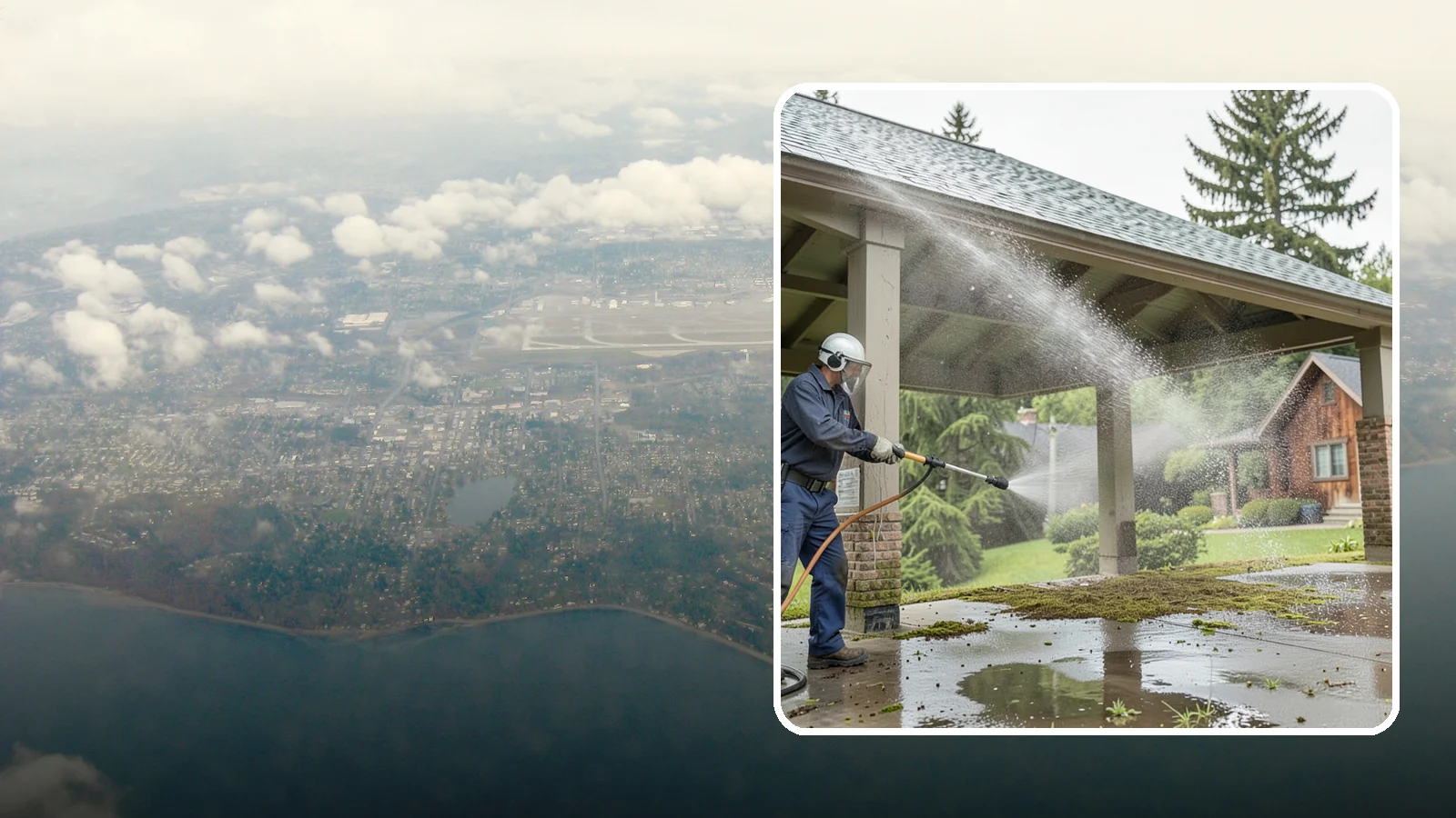 Pavilion Cleaning in Burien, King County, WA - Clean large pavilion structures and their roofs to remove the algae and debris common on wide, shaded Northwest builds.