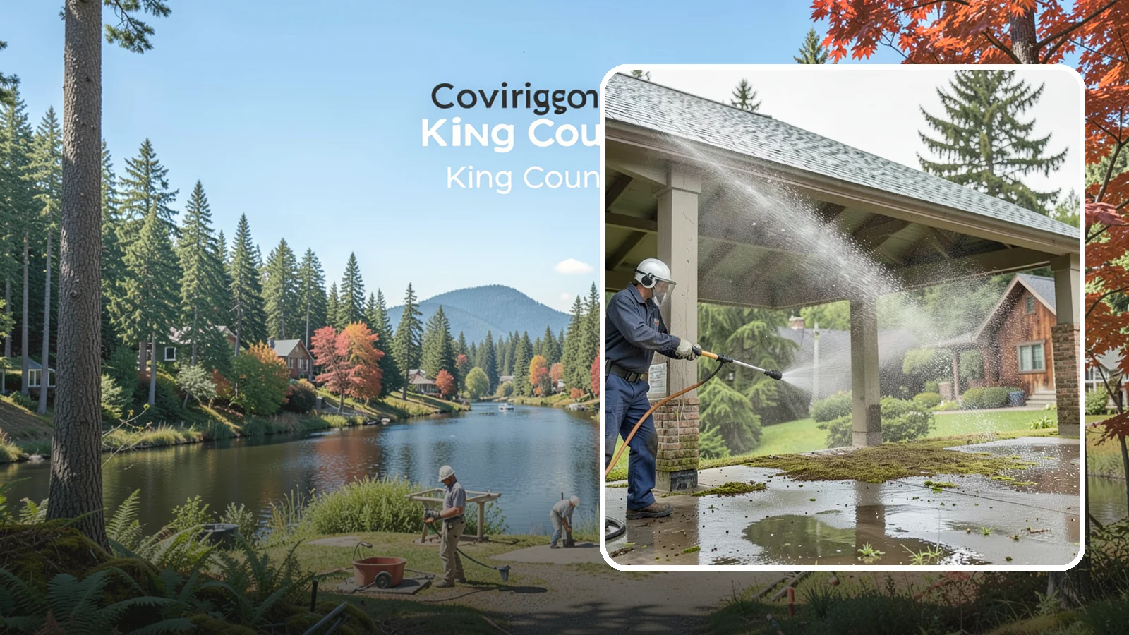 Pavilion Cleaning in Covington, King County, WA - Clean large pavilion structures and their roofs to remove the algae and debris common on wide, shaded Northwest builds.