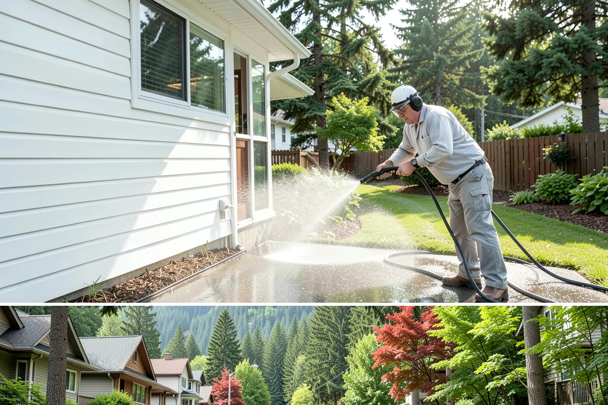 Pavilion Cleaning in Darrington, Snohomish County, WA - Summer scheduling keeps the large surfaces dry between the cleaning and any evening use, which suits these broad structures best.