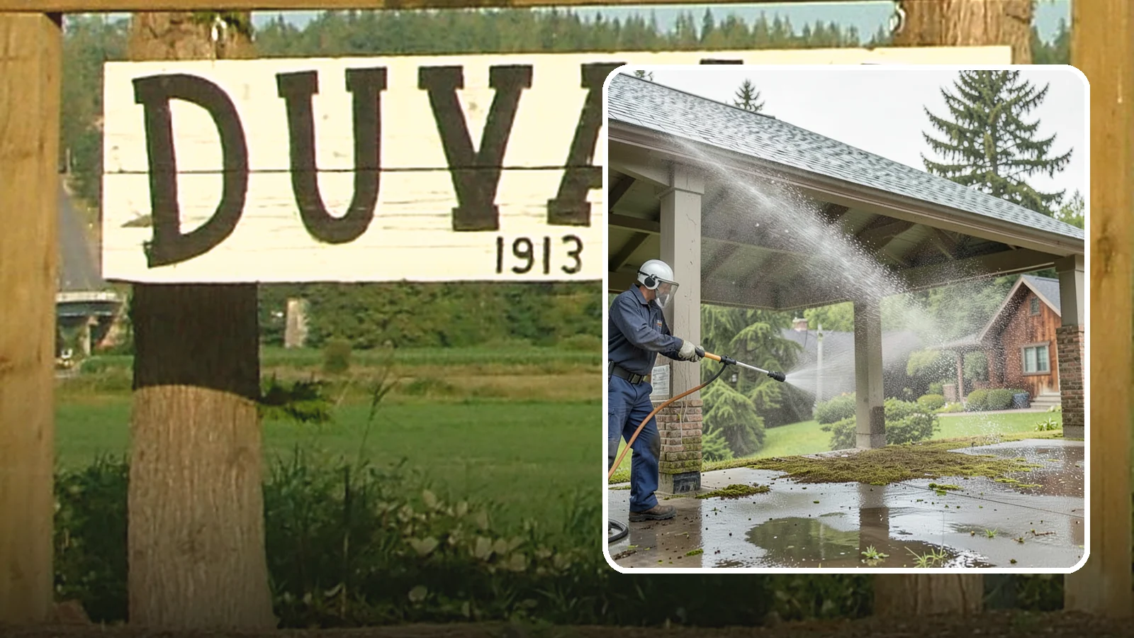 Pavilion Cleaning in Duvall, King County, WA - Clean large pavilion structures and their roofs to remove the algae and debris common on wide, shaded Northwest builds.