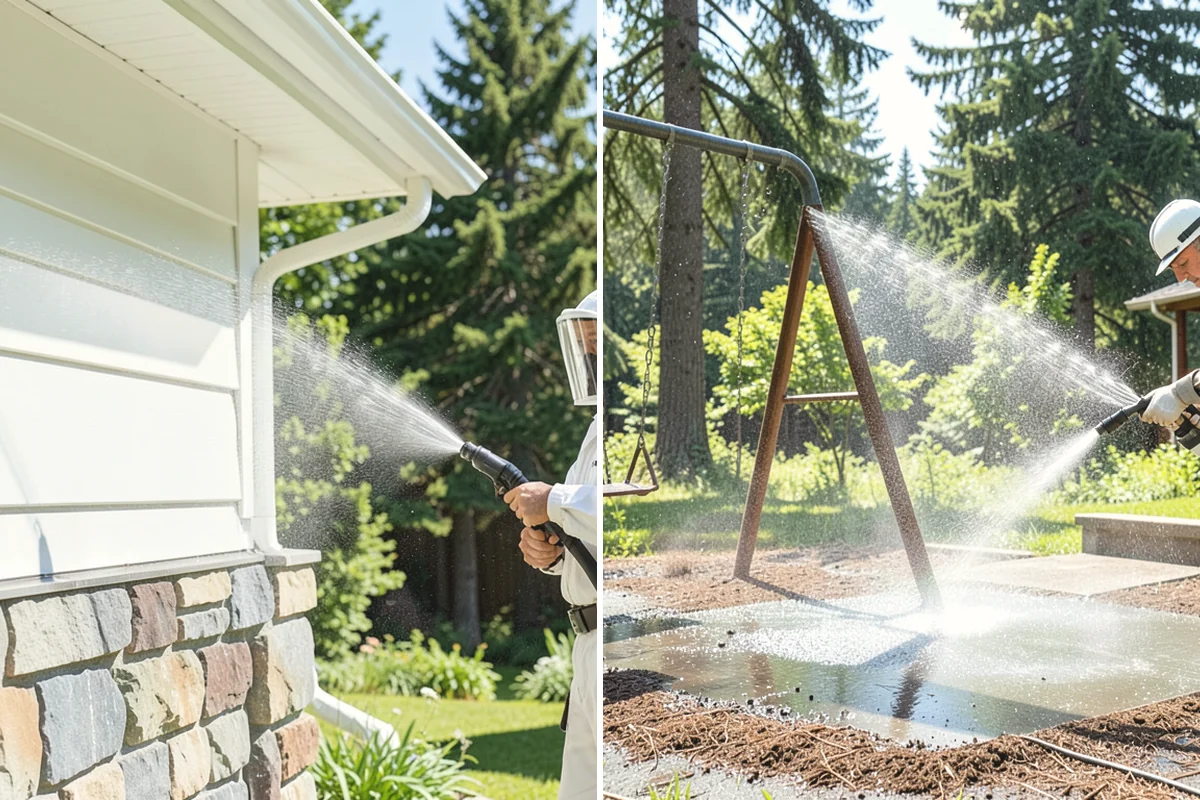 Pavilion Cleaning in Edgewood, Pierce County, WA - Clear the roof and framing of accumulated debris