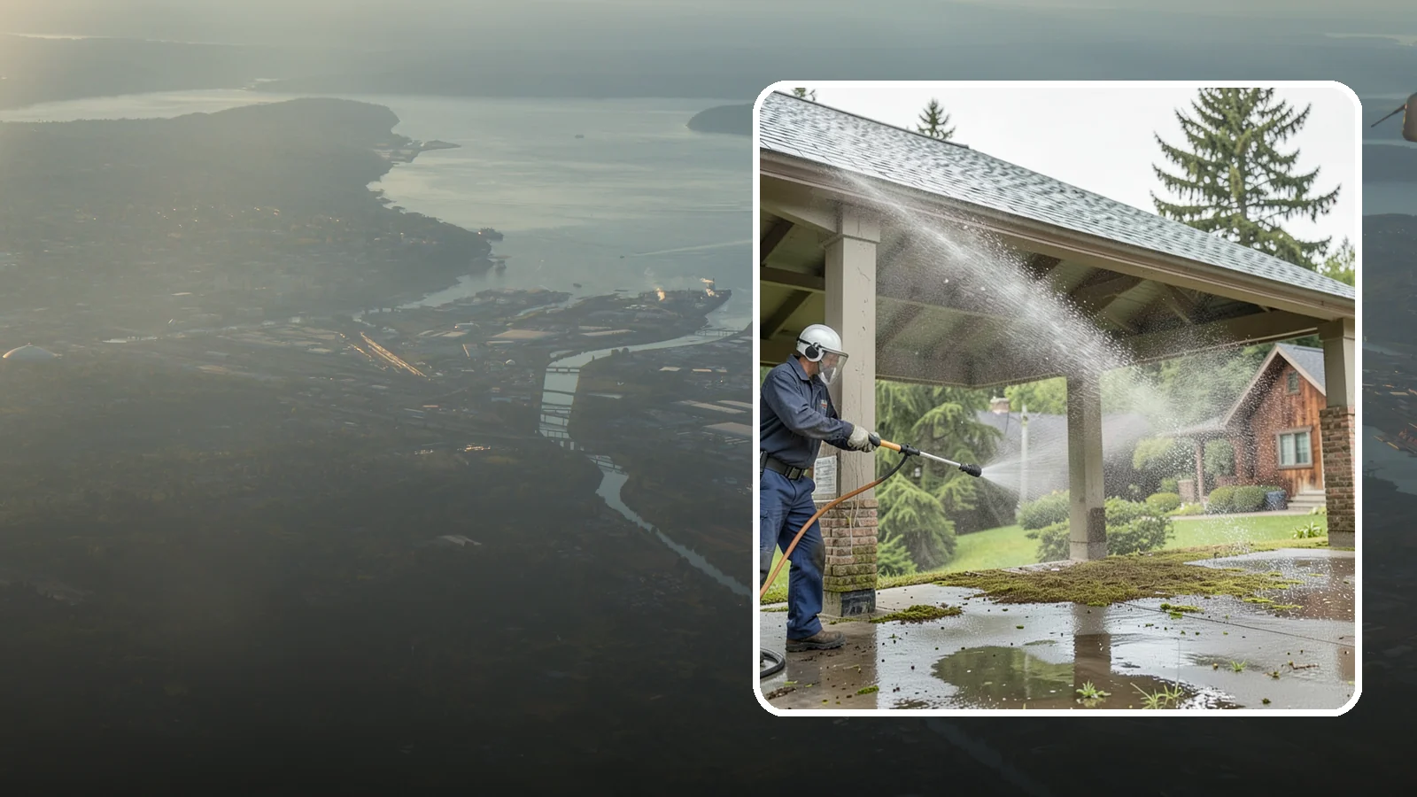 Pavilion Cleaning in Fife, Pierce County, WA - Clean large pavilion structures and their roofs to remove the algae and debris common on wide, shaded Northwest builds.