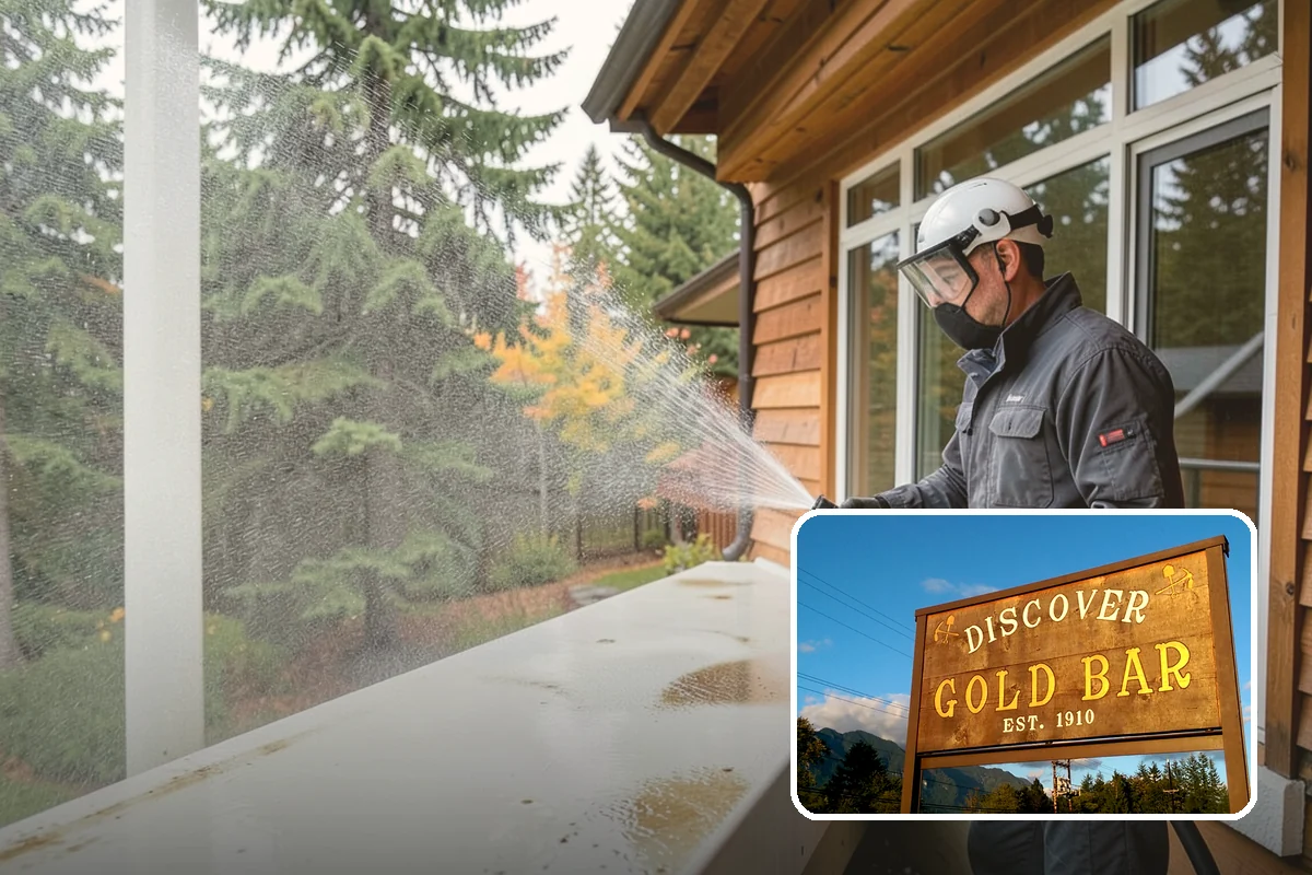 Pavilion Cleaning in Gold Bar, Snohomish County, WA - Clears algae streaking from broad pavilion roofs