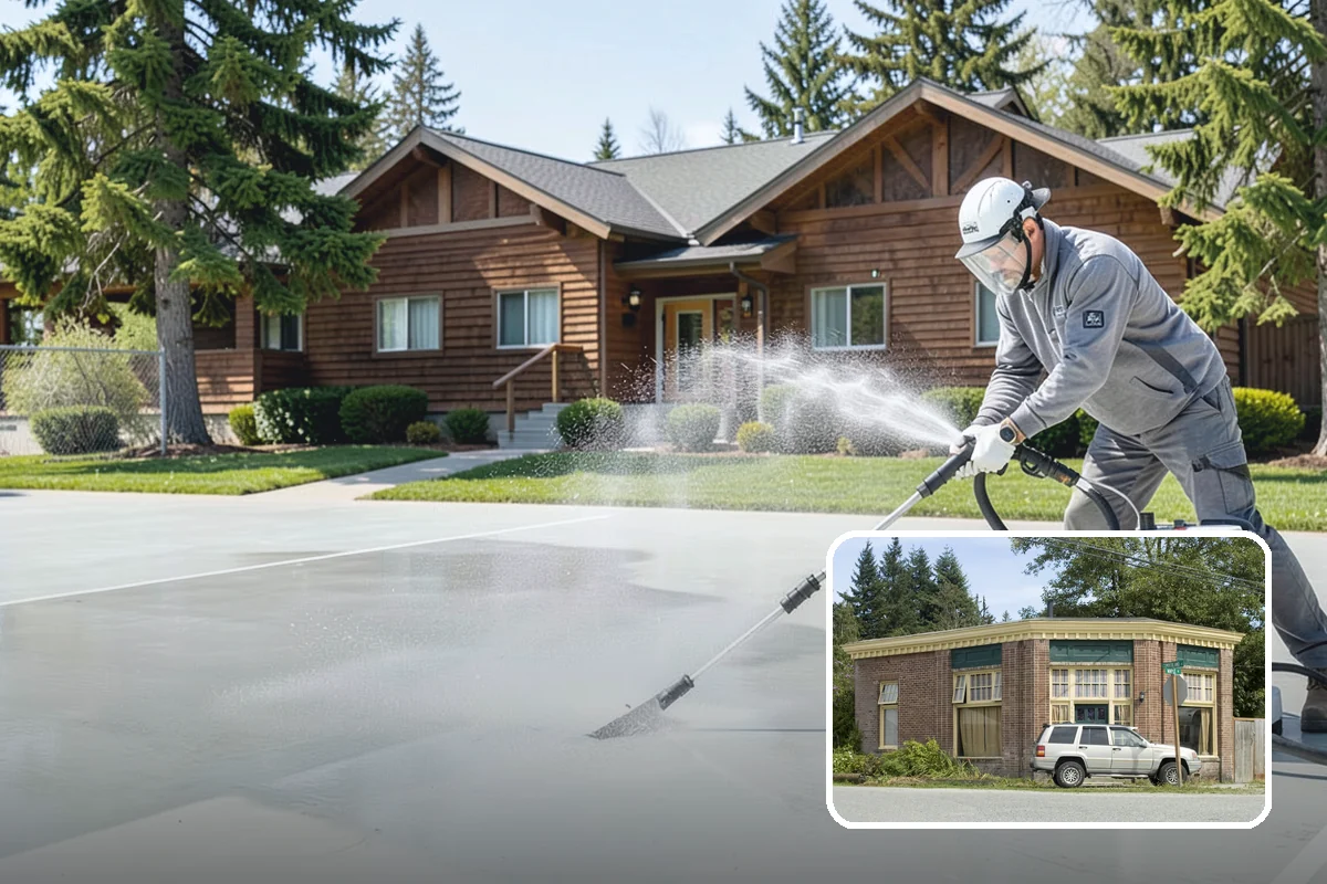 Pavilion Cleaning in Hamilton, Skagit County, WA - Clears algae streaking from broad pavilion roofs