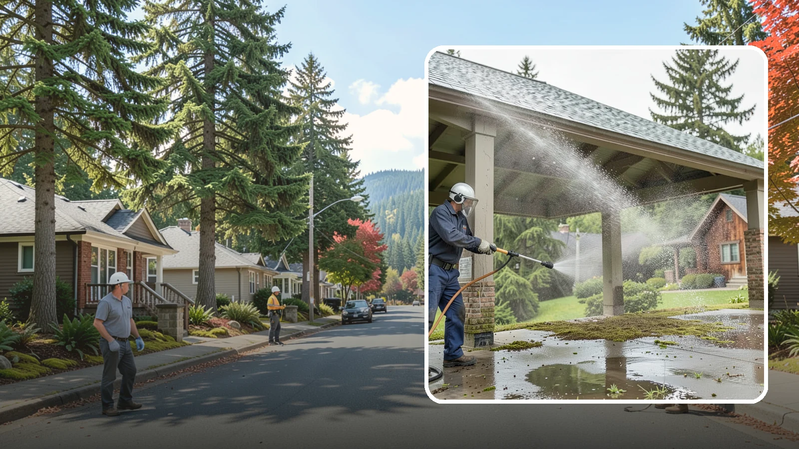 Pavilion Cleaning in Hunts Point, King County, WA - Clean large pavilion structures and their roofs to remove the algae and debris common on wide, shaded Northwest builds.