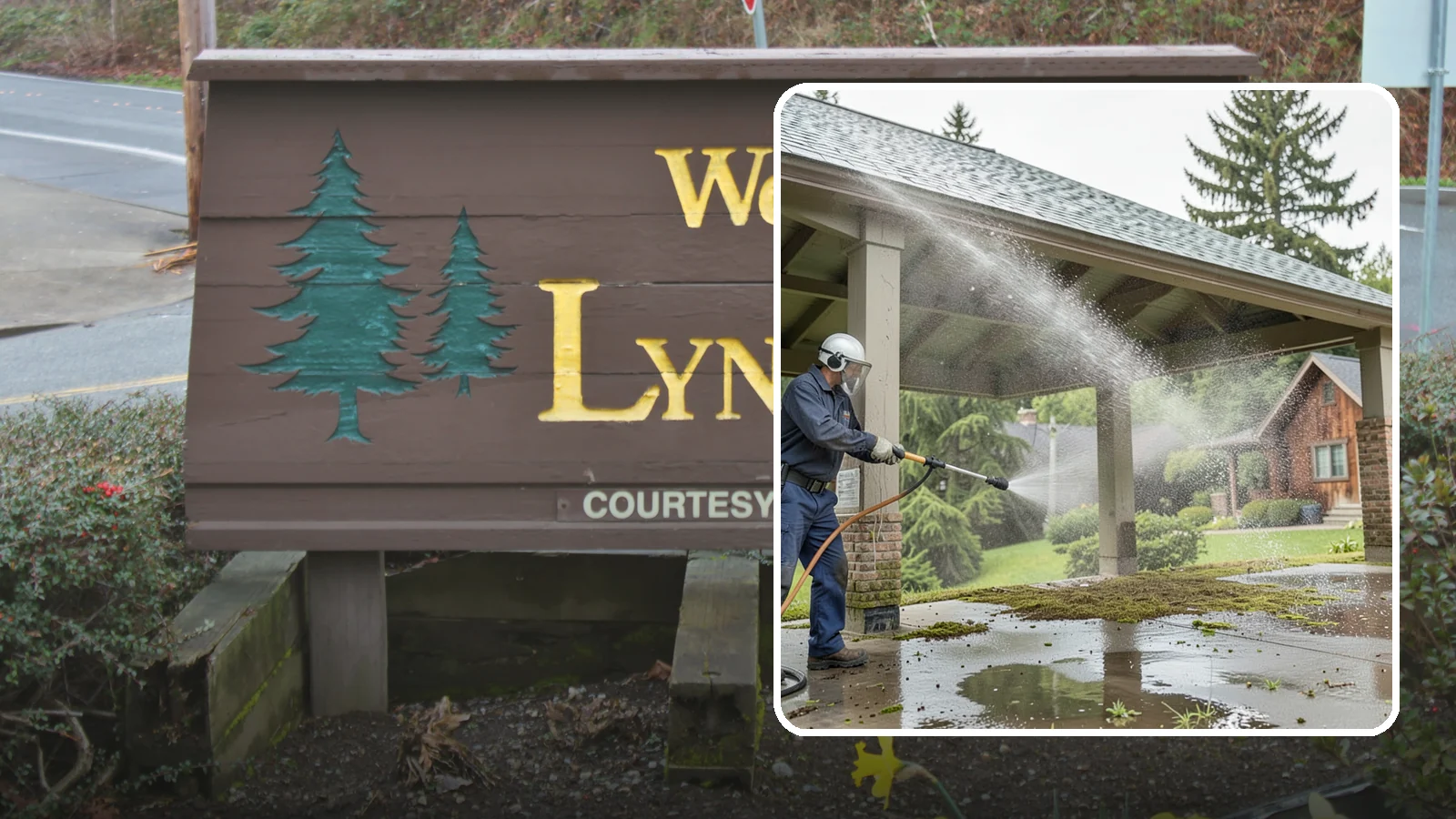 Pavilion Cleaning in Lynnwood, Snohomish County, WA - Clean large pavilion structures and their roofs to remove the algae and debris common on wide, shaded Northwest builds.
