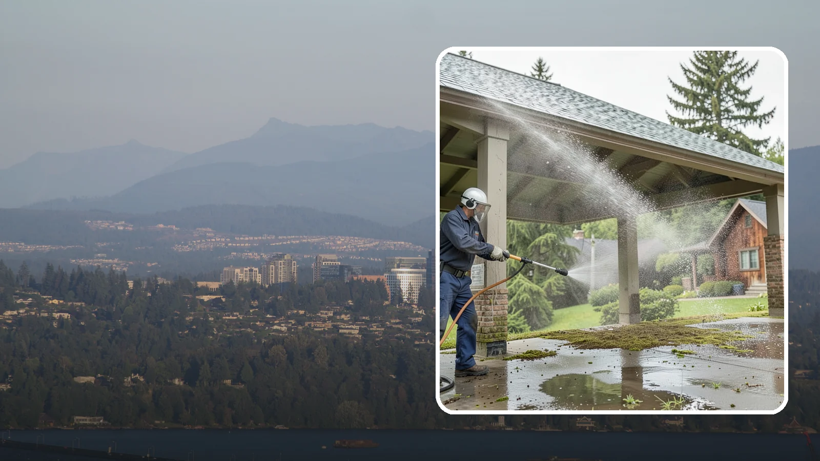 Pavilion Cleaning in Medina, King County, WA - Clean large pavilion structures and their roofs to remove the algae and debris common on wide, shaded Northwest builds.
