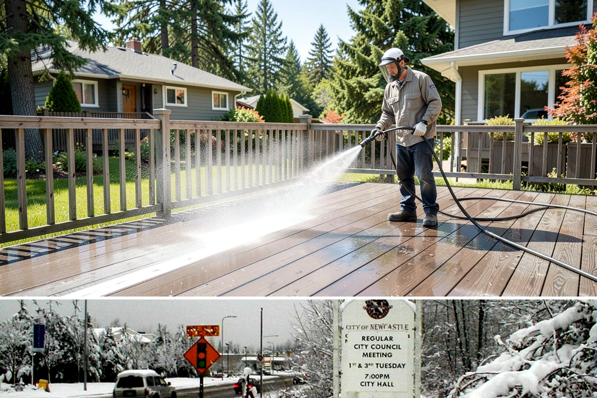 Pavilion Cleaning in Newcastle, King County, WA - Summer scheduling keeps the large surfaces dry between the cleaning and any evening use, which suits these broad structures best.