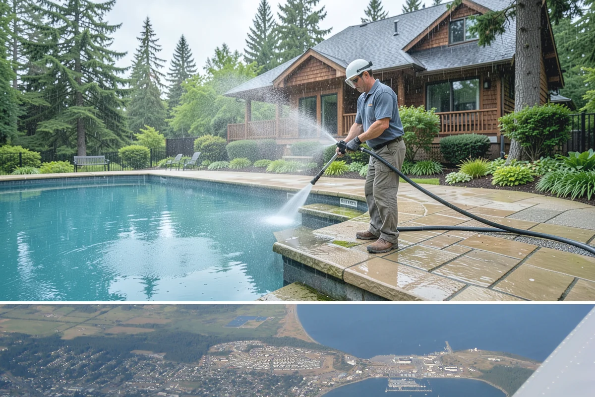 Pavilion Cleaning in Oak Harbor, Island County, WA - Summer scheduling keeps the large surfaces dry between the cleaning and any evening use, which suits these broad structures best.