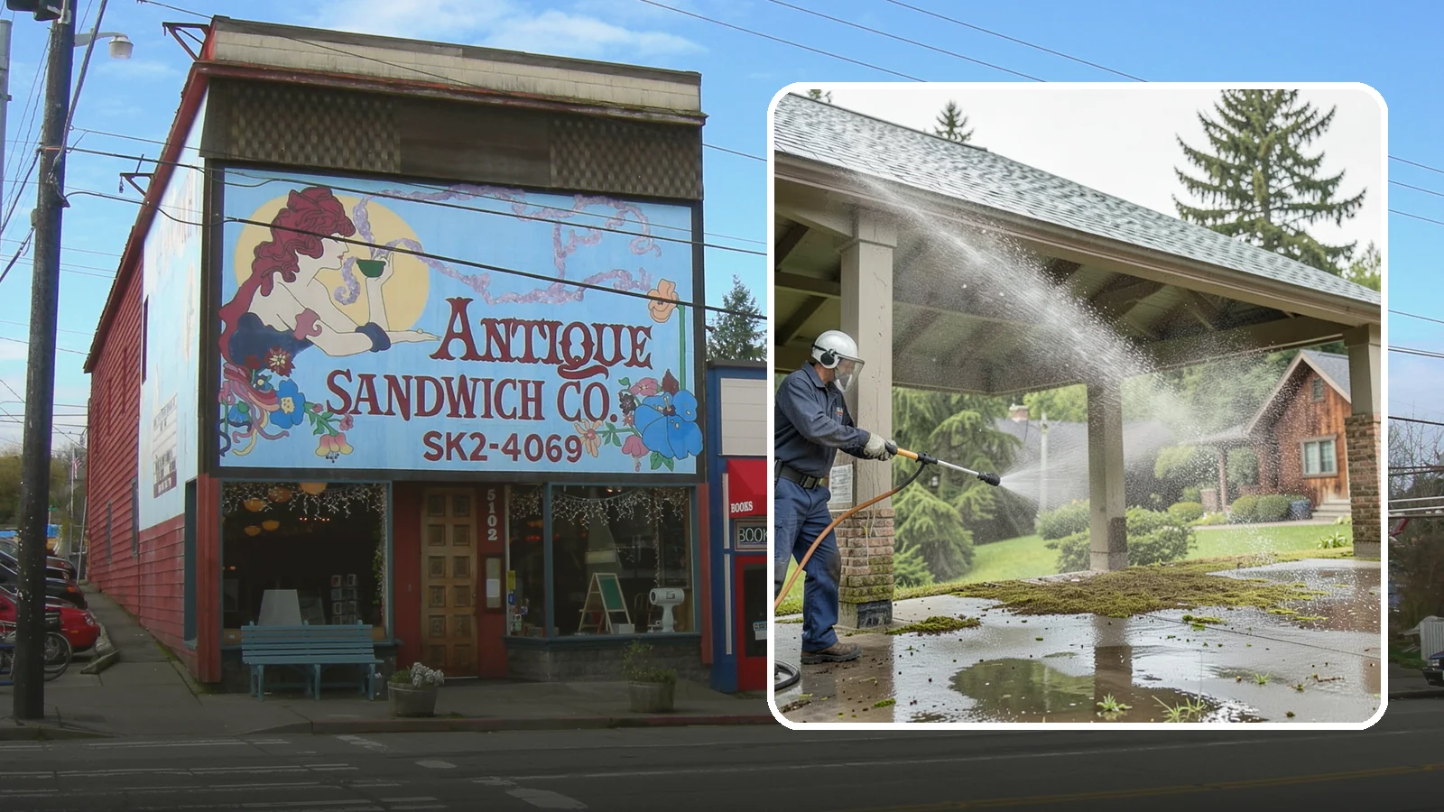 Pavilion Cleaning in Ruston, Pierce County, WA - Clean large pavilion structures and their roofs to remove the algae and debris common on wide, shaded Northwest builds.