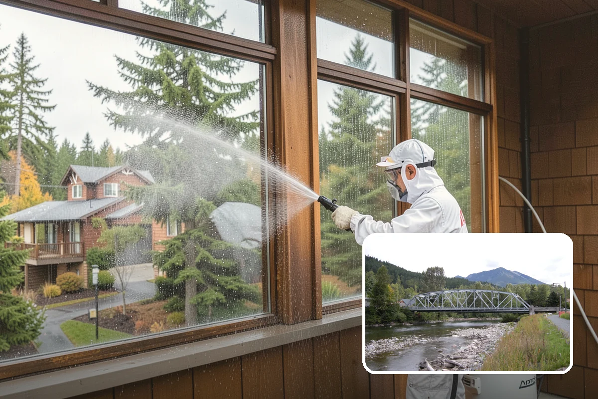 Pavilion Cleaning in Skykomish, King County, WA - Clears algae streaking from broad pavilion roofs