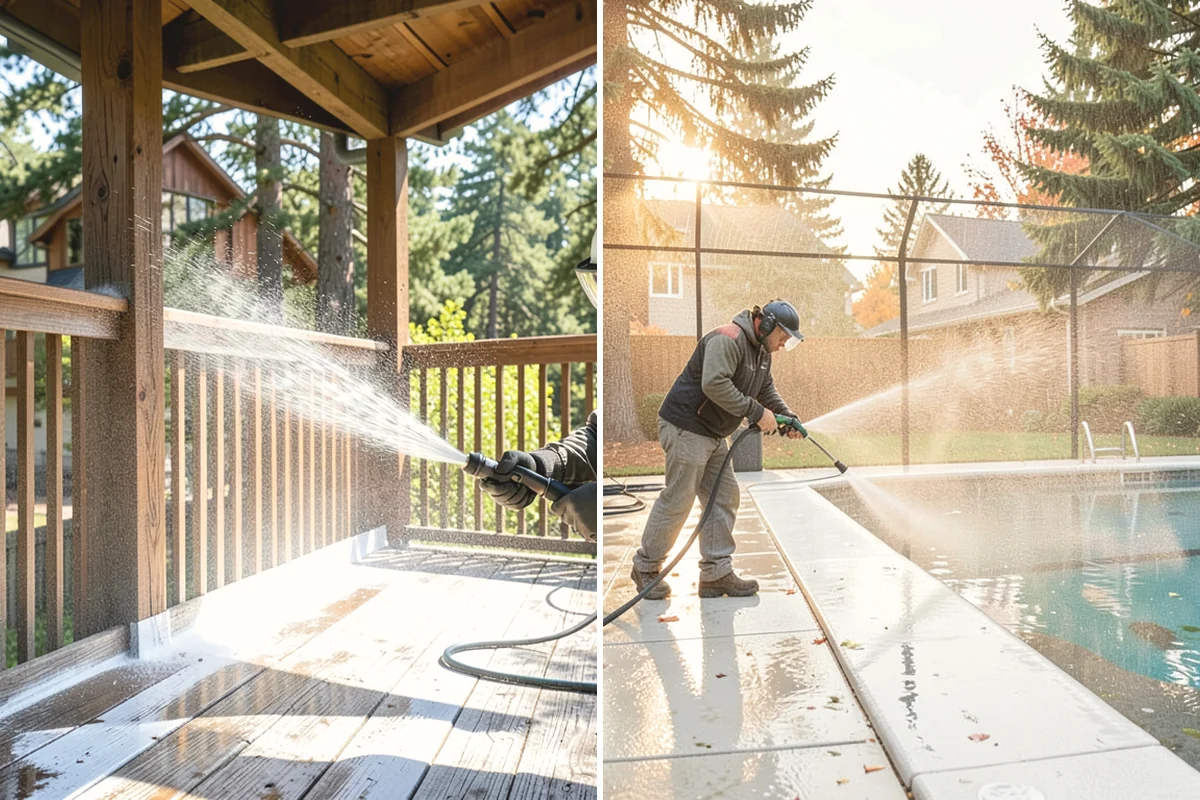 Pavilion Cleaning in Steilacoom, Pierce County, WA - Clear the roof and framing of accumulated debris