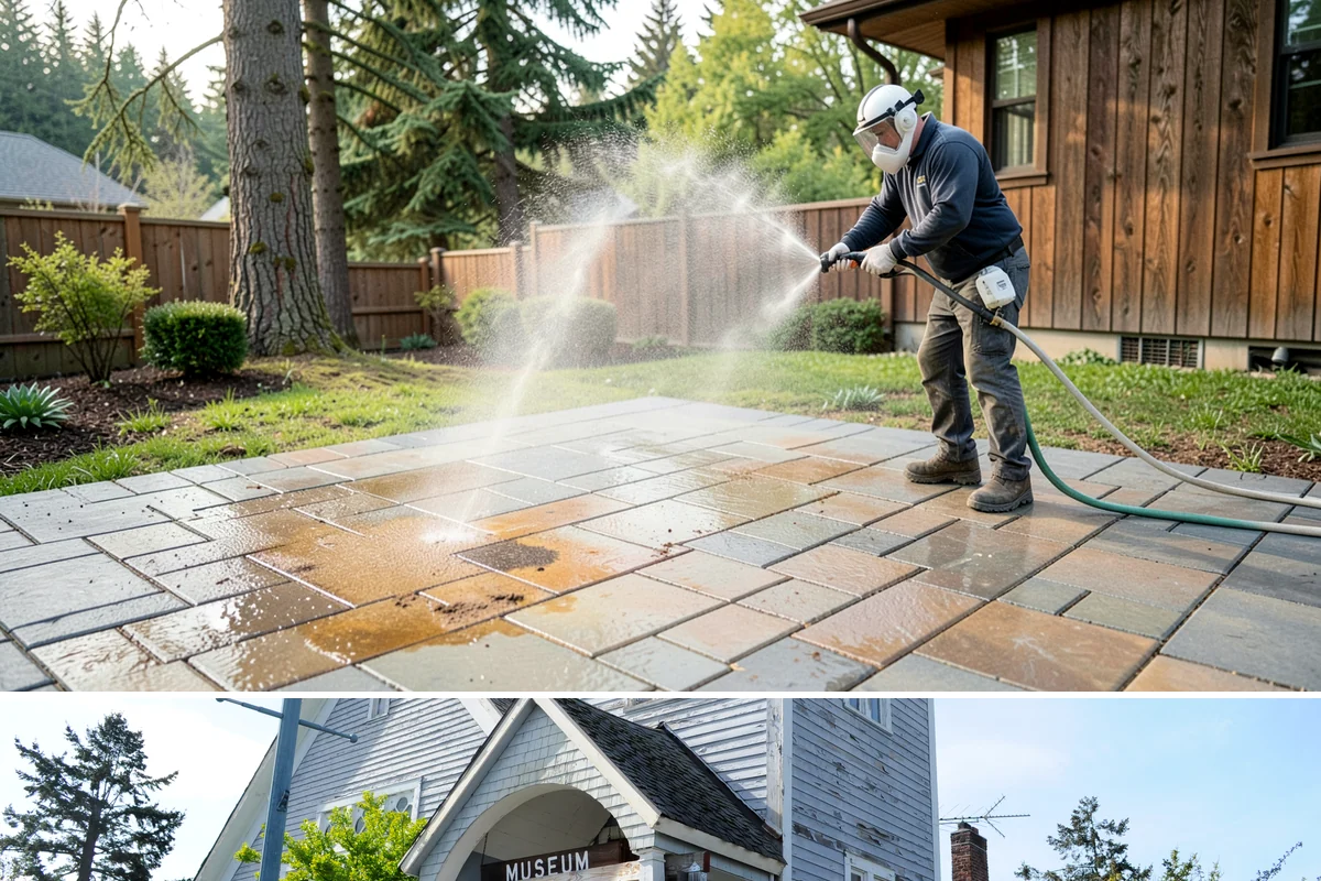 Pavilion Cleaning in Steilacoom, Pierce County, WA - Summer scheduling keeps the large surfaces dry between the cleaning and any evening use, which suits these broad structures best.