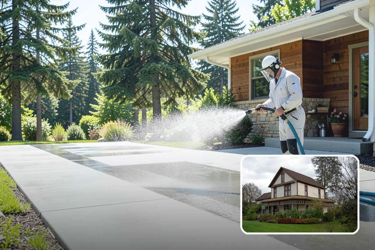 Pavilion Cleaning in Sumner, Pierce County, WA - Clears algae streaking from broad pavilion roofs
