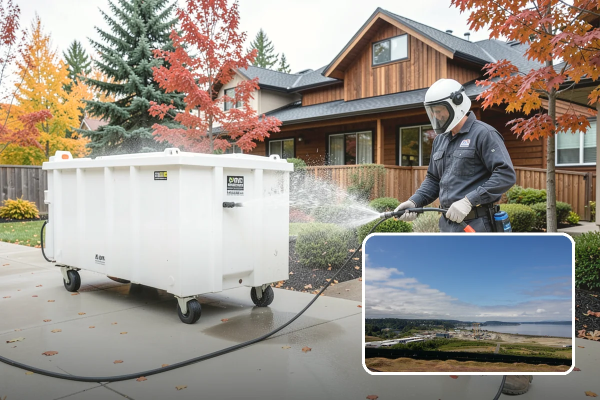 Pavilion Cleaning in University Place, Pierce County, WA - Clears algae streaking from broad pavilion roofs