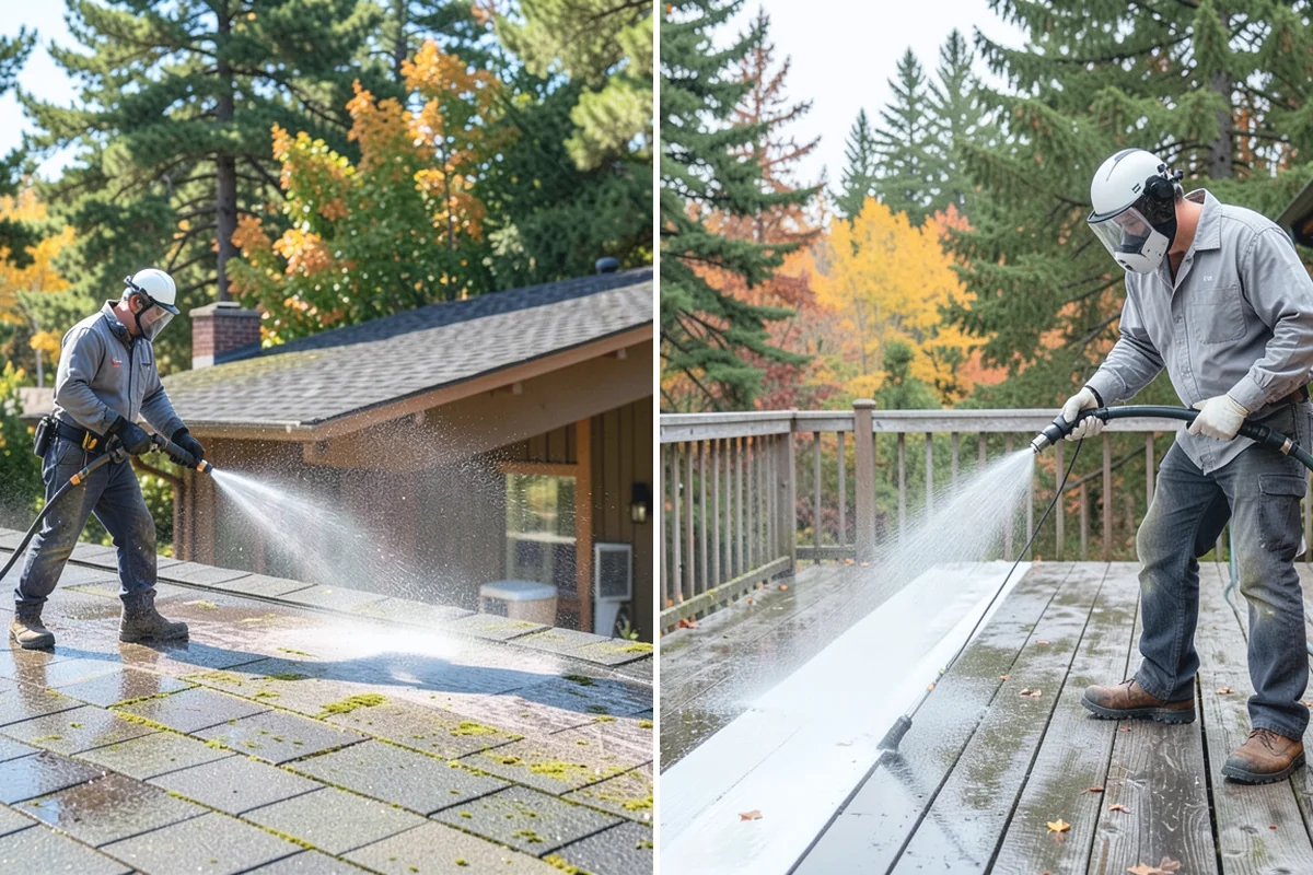 Pavilion Cleaning in Woodinville, King County, WA - Clear the roof and framing of accumulated debris
