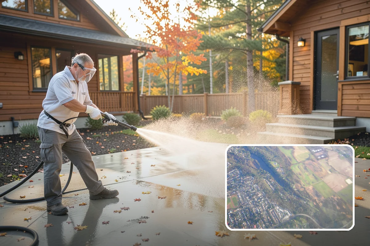 Pergola Cleaning in Algona, King County, WA - Clears mildew and moss from shaded overhead beams
