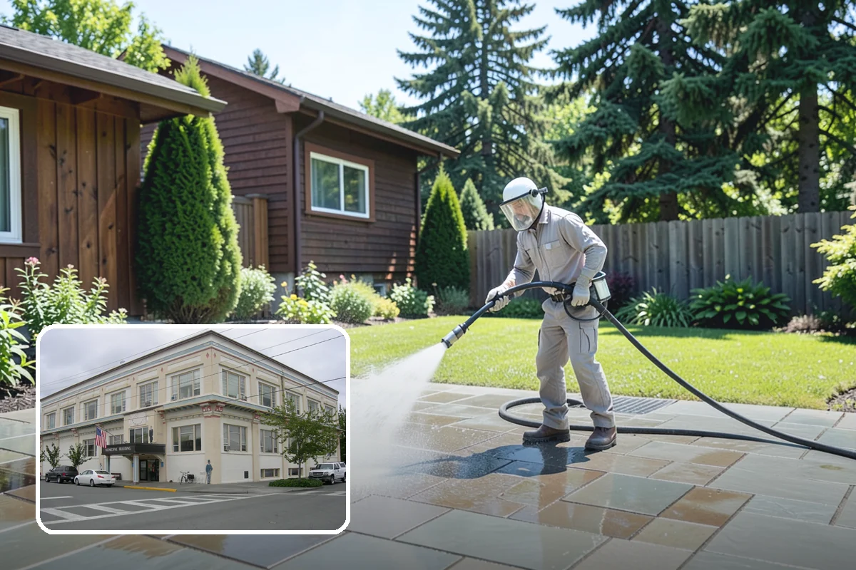 Pergola Cleaning in Anacortes, Skagit County, WA - Clears mildew and moss from shaded overhead beams