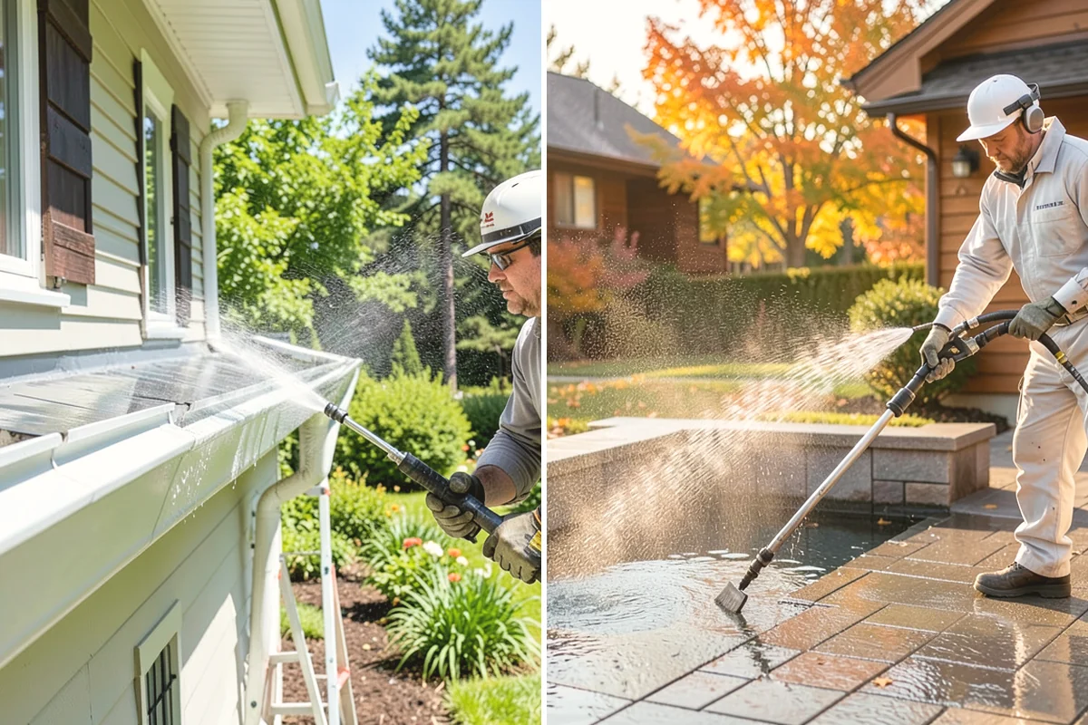 Pergola Cleaning in Black Diamond, King County, WA - Clear loose debris from the top slats and joints