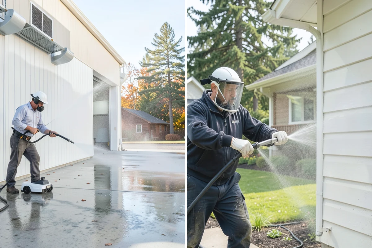 Pergola Cleaning in Buckley, Pierce County, WA - Clear loose debris from the top slats and joints