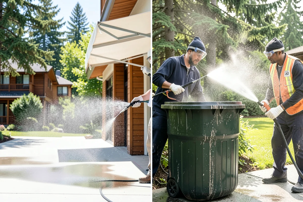 Pergola Cleaning in Clyde Hill, King County, WA - Clear loose debris from the top slats and joints