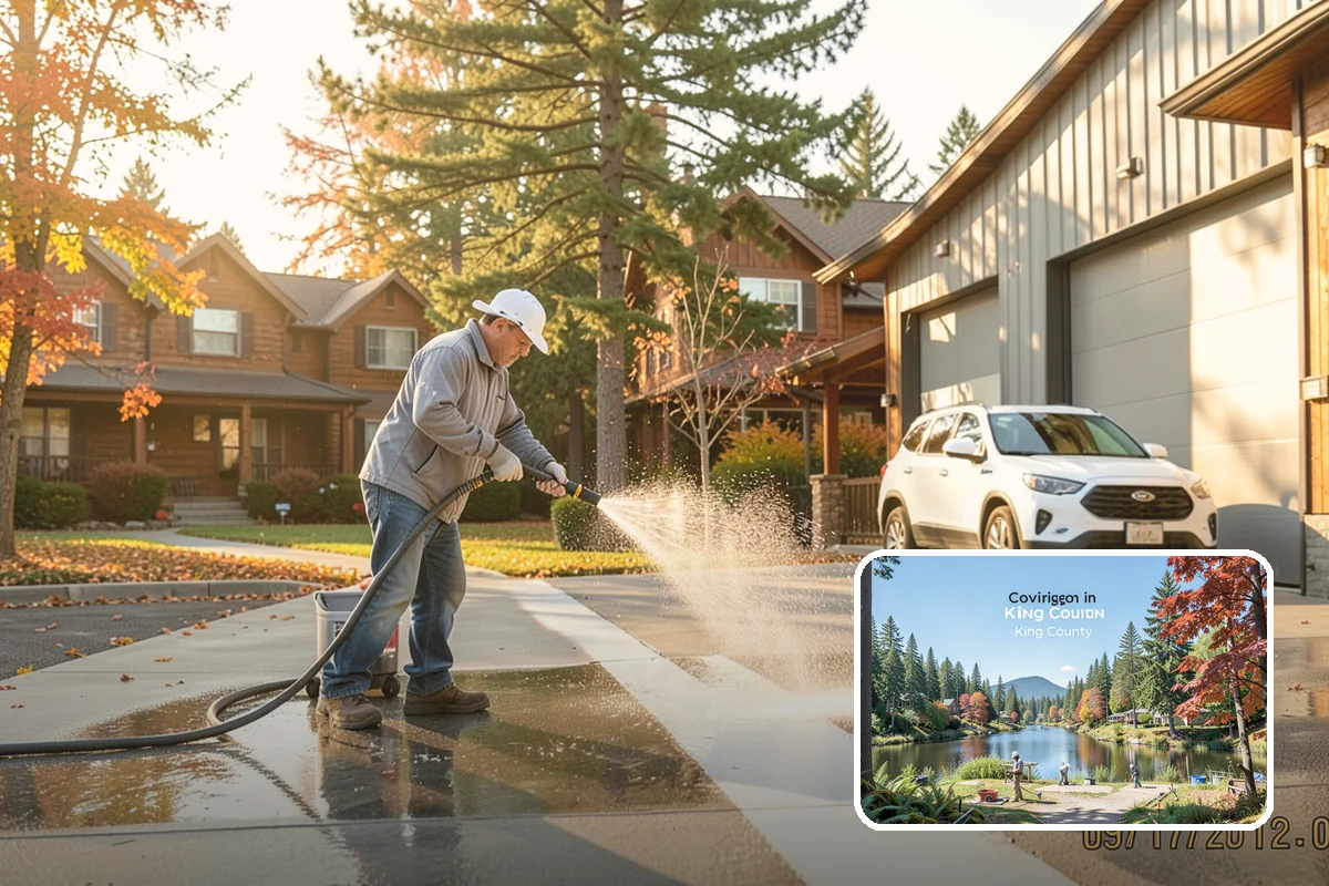 Pergola Cleaning in Covington, King County, WA - Clears mildew and moss from shaded overhead beams