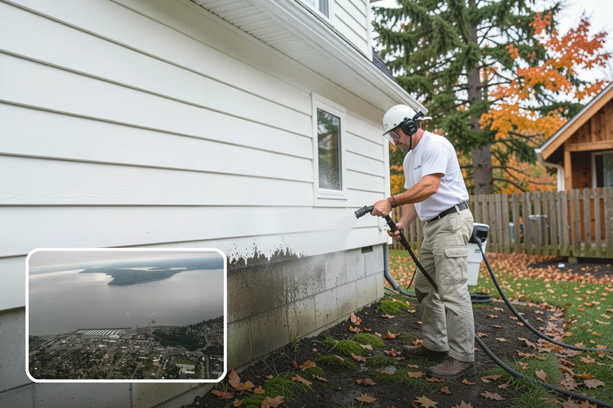 Pergola Cleaning in Des Moines, King County, WA - Clears mildew and moss from shaded overhead beams