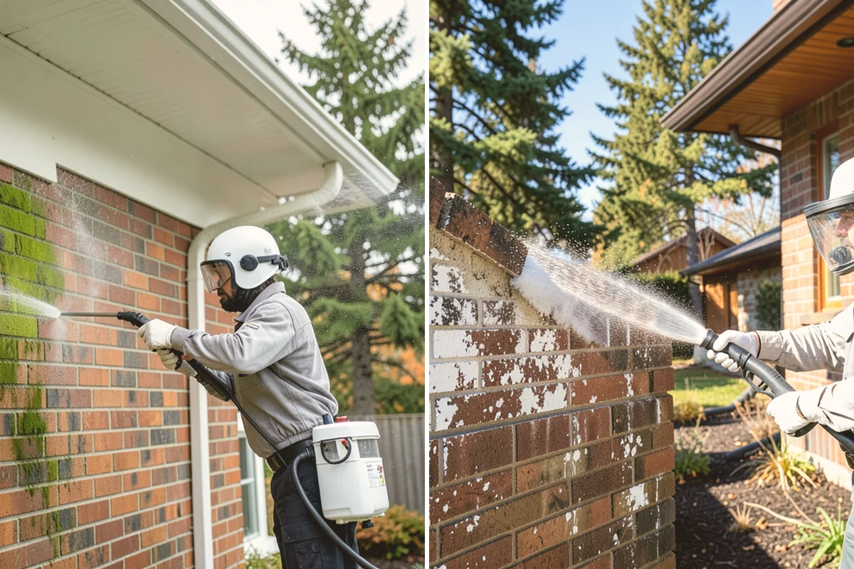 Pergola Cleaning in Eatonville, Pierce County, WA - Clear loose debris from the top slats and joints