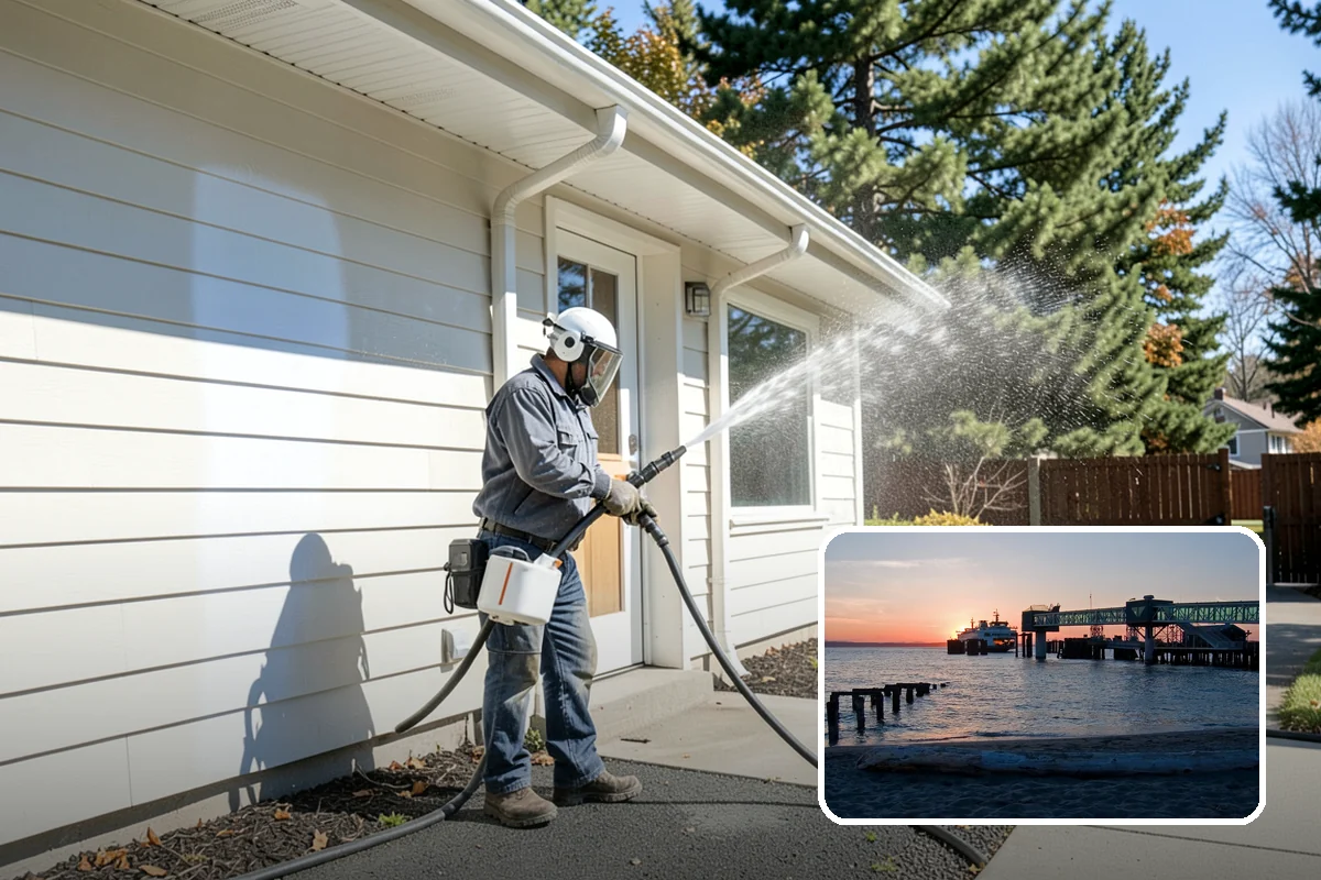 Pergola Cleaning in Edmonds, Snohomish County, WA - Clears mildew and moss from shaded overhead beams