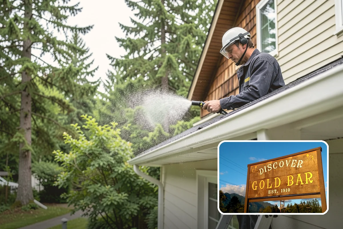 Pergola Cleaning in Gold Bar, Snohomish County, WA - Clears mildew and moss from shaded overhead beams
