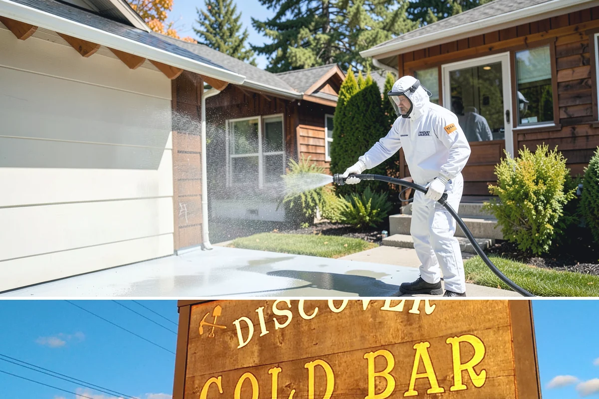 Pergola Cleaning in Gold Bar, Snohomish County, WA - Late spring cleans off the winter's mildew and needle buildup so the pergola is ready for the outdoor season.