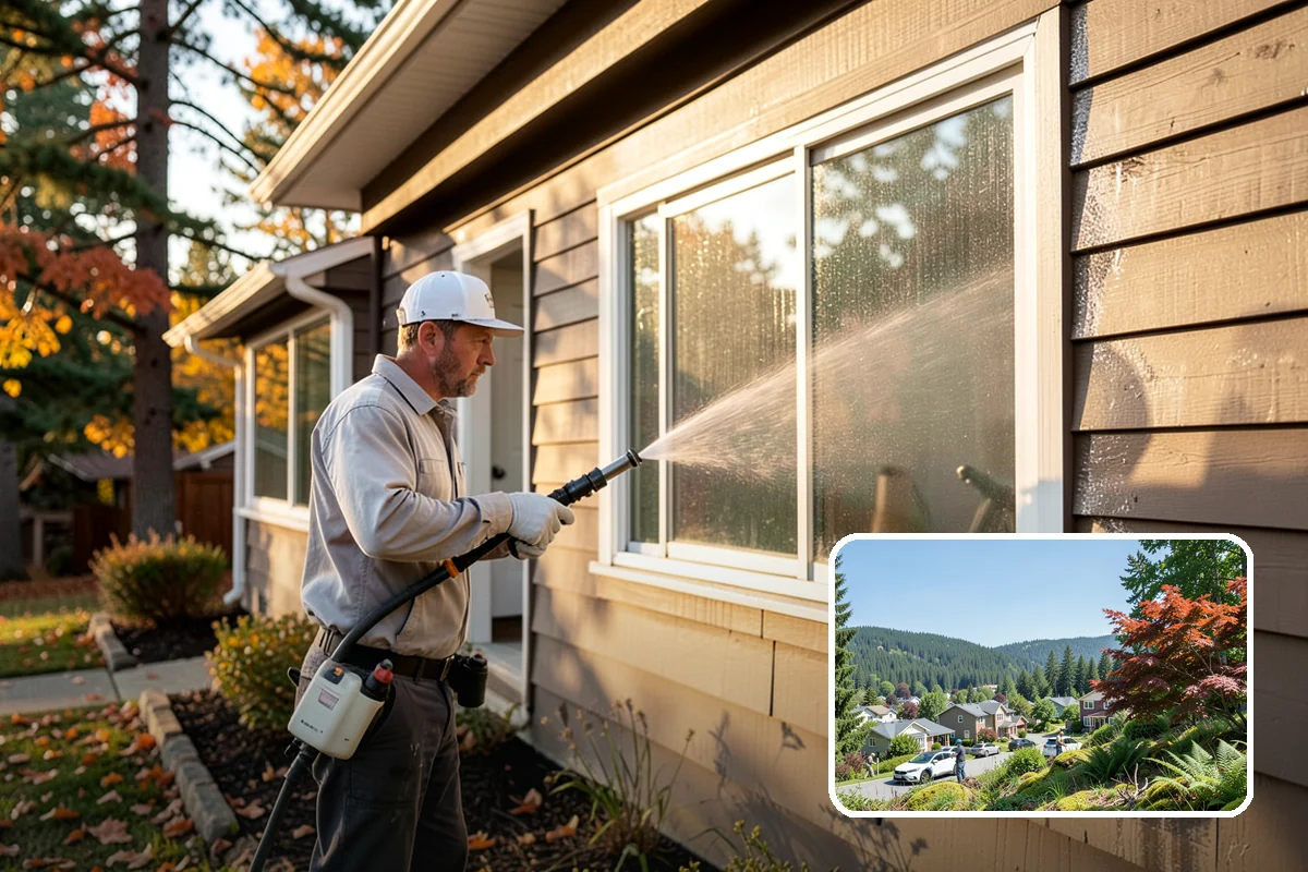 Pergola Cleaning in Index, Snohomish County, WA - Clears mildew and moss from shaded overhead beams