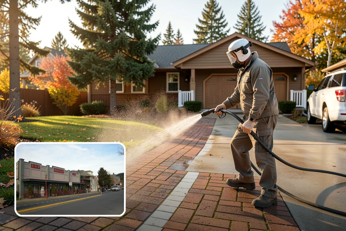 Pergola Cleaning in Issaquah, King County, WA - Clears mildew and moss from shaded overhead beams