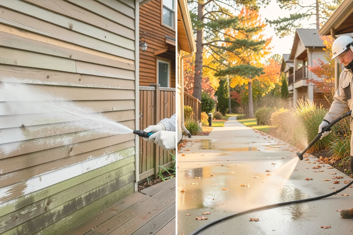 Pergola Cleaning in Kirkland, King County, WA - Clear loose debris from the top slats and joints