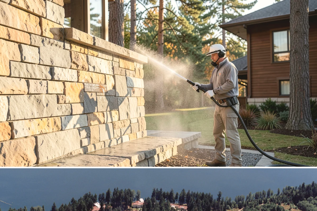 Pergola Cleaning in Lakewood, Pierce County, WA - Late spring cleans off the winter's mildew and needle buildup so the pergola is ready for the outdoor season.