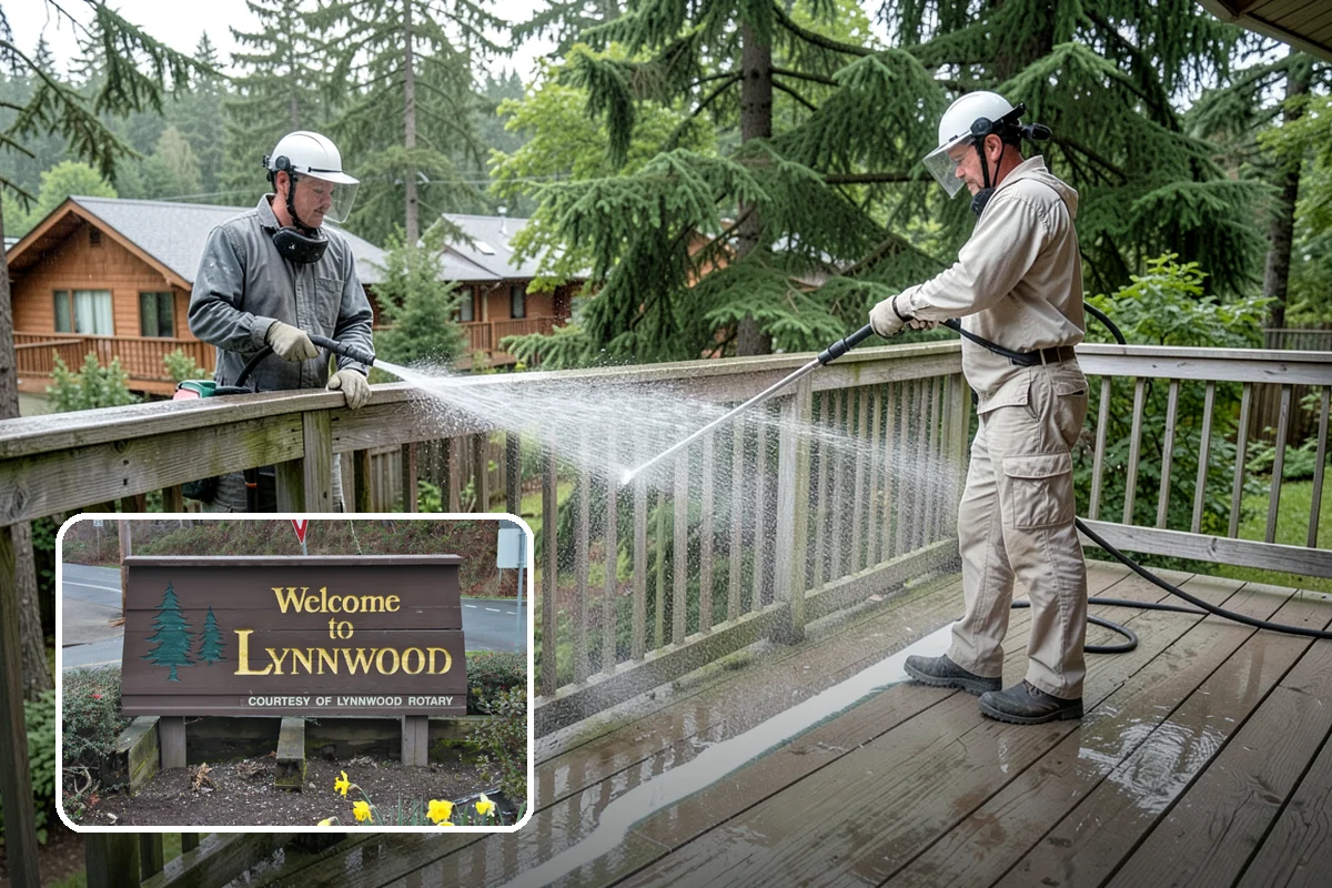 Pergola Cleaning in Lynnwood, Snohomish County, WA - Clears mildew and moss from shaded overhead beams