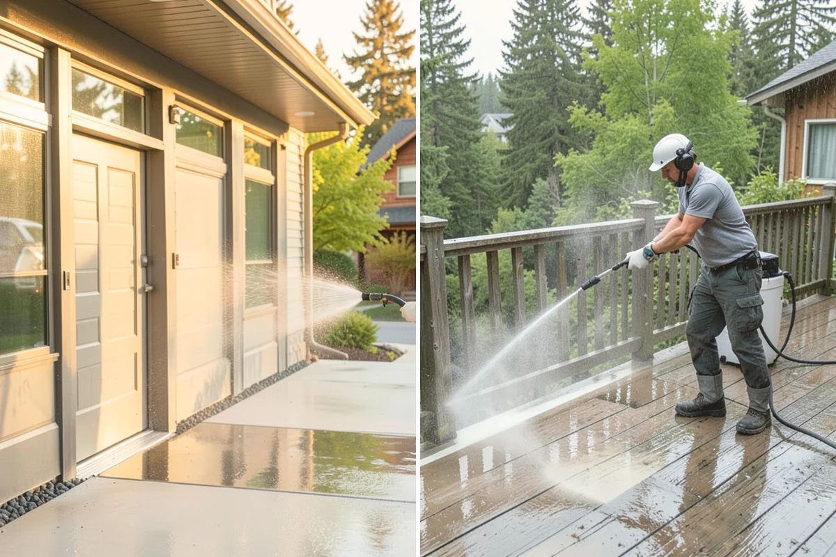Pergola Cleaning in Lynnwood, Snohomish County, WA - Clear loose debris from the top slats and joints