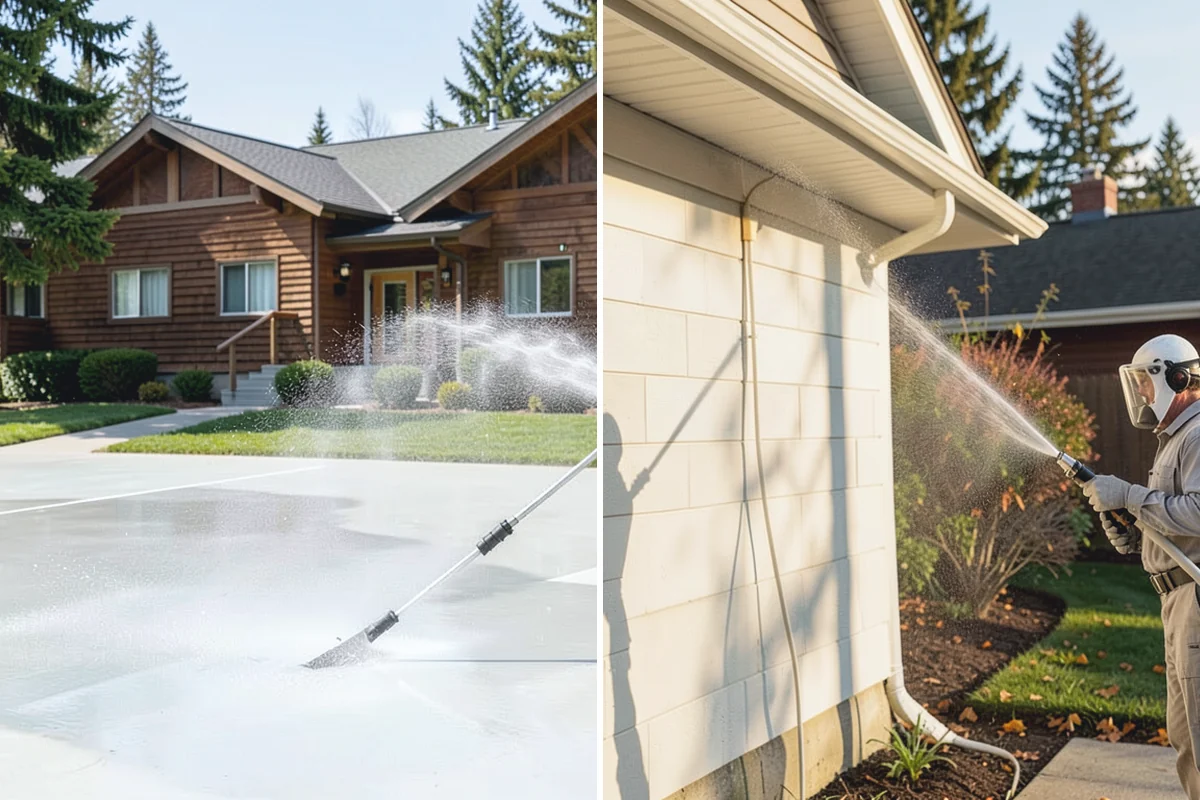 Pergola Cleaning in Medina, King County, WA - Clear loose debris from the top slats and joints