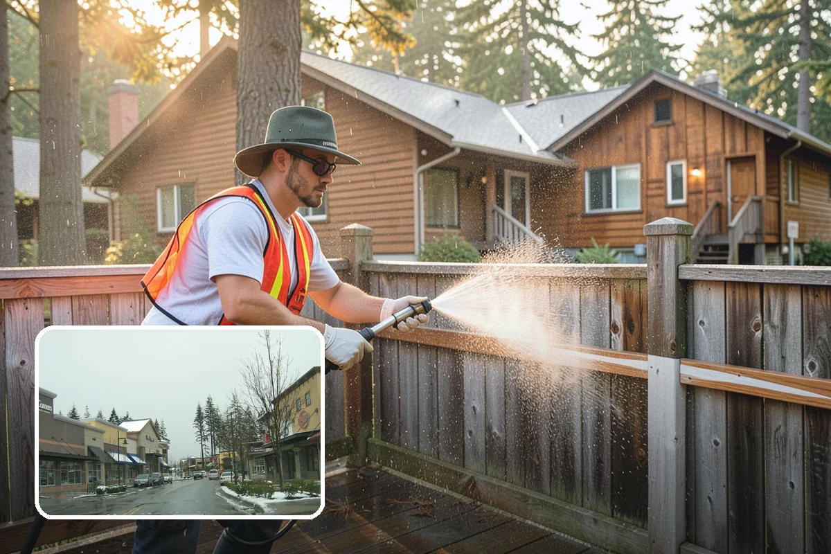 Pergola Cleaning in Mill Creek, Snohomish County, WA - Clears mildew and moss from shaded overhead beams